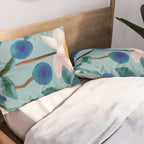Stylized Lotus Flower Art Pillow Sham Gallery Image 2