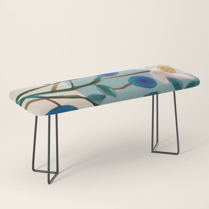 Stylized Lotus Flower Art Bench Gallery Image 1