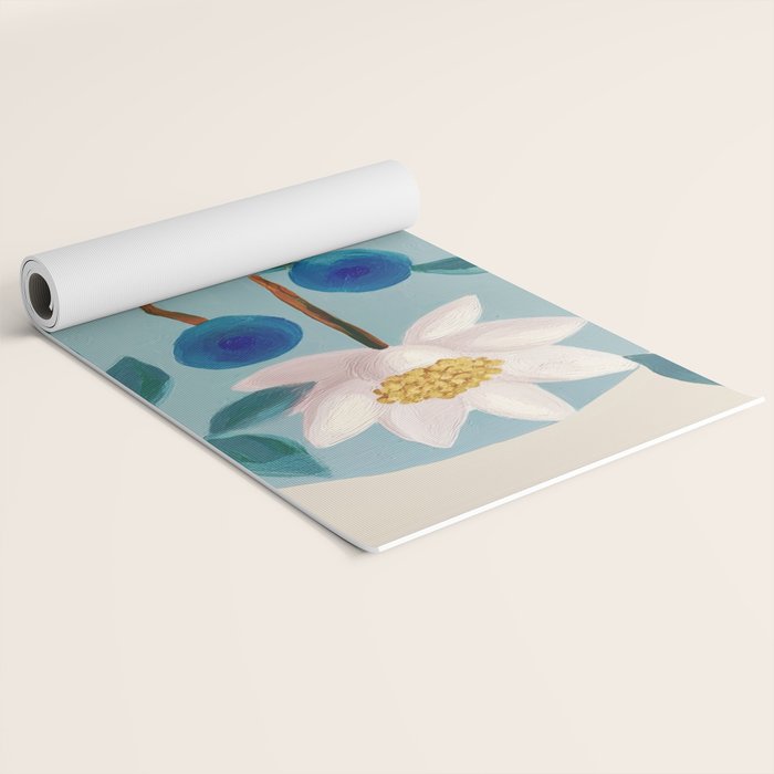 Stylized Lotus Flower Art Yoga Mat Gallery Image 2