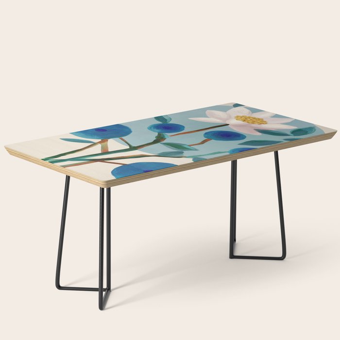 Stylized Lotus Flower Art Coffee Table Gallery Image 1