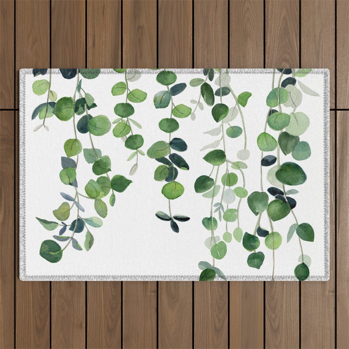 Eucalyptus Watercolor 2  Outdoor Rug Gallery Image 1