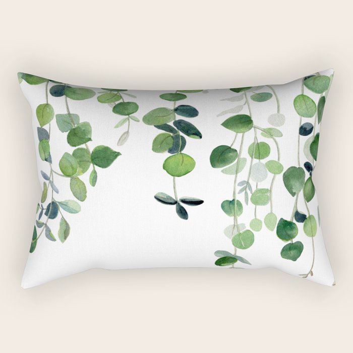 Eucalyptus Watercolor 2  Rectangular Pillow Gallery Image 1
