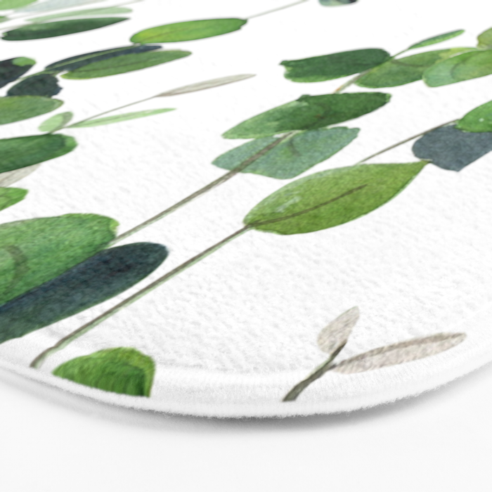 Eucalyptus Watercolor 2  Bath Mat Gallery Image 3