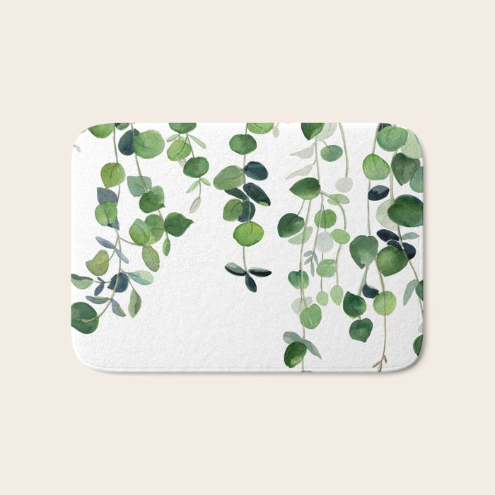 Eucalyptus Watercolor 2  Bath Mat Gallery Image 1