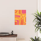 Palm Springs Mid Century Modern Abstract Pattern in Retro Bright Yellow, Hot Pink, and Orange-Red Poster Gallery Image 2