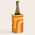 Palm Springs Mid Century Modern Abstract Pattern in Retro Bright Yellow, Hot Pink, and Orange-Red Wine Chiller Gallery Image 3
