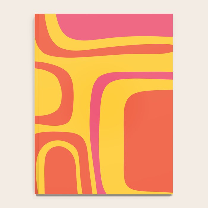 Palm Springs Mid Century Modern Abstract Pattern in Retro Bright Yellow, Hot Pink, and Orange-Red Notebook Gallery Image 4