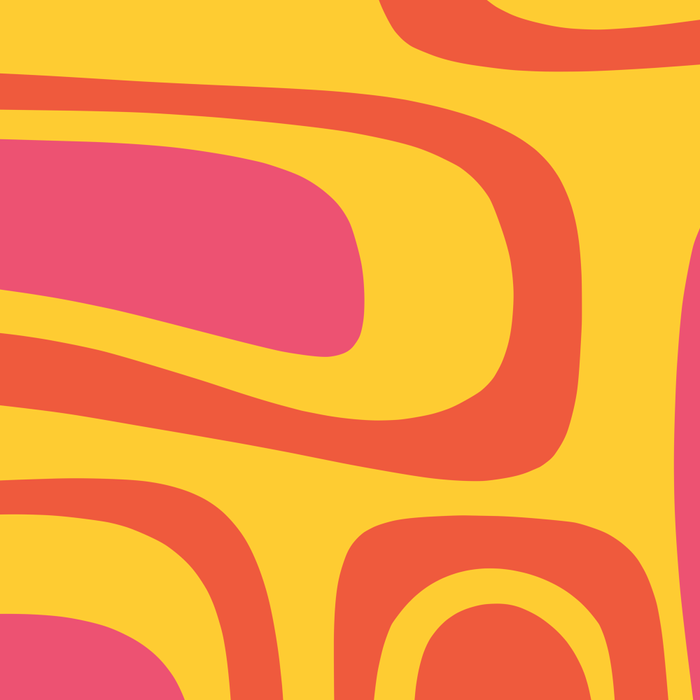 Palm Springs Mid Century Modern Abstract Pattern in Retro Bright Yellow, Hot Pink, and Orange-Red Coffee Mug Gallery Image 2