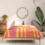 Palm Springs Mid Century Modern Abstract Pattern in Retro Bright Yellow, Hot Pink, and Orange-Red Comforter Gallery Image 3