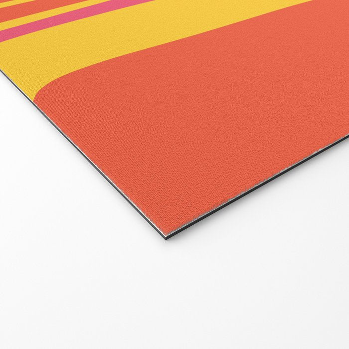 Palm Springs Mid Century Modern Abstract Pattern in Retro Bright Yellow, Hot Pink, and Orange-Red Welcome Mat Gallery Image 2
