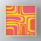 Palm Springs Mid Century Modern Abstract Pattern in Retro Bright Yellow, Hot Pink, and Orange-Red Mini Art Print Gallery Image 1