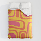 Palm Springs Mid Century Modern Abstract Pattern in Retro Bright Yellow, Hot Pink, and Orange-Red Comforter Gallery Image 6