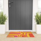Palm Springs Mid Century Modern Abstract Pattern in Retro Bright Yellow, Hot Pink, and Orange-Red Welcome Mat Gallery Image 3