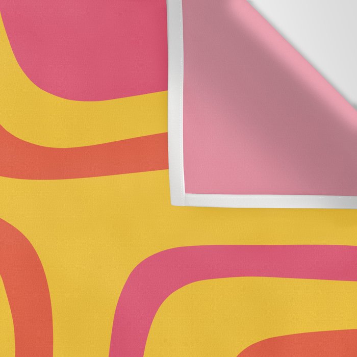 Palm Springs Mid Century Modern Abstract Pattern in Retro Bright Yellow, Hot Pink, and Orange-Red Wall Tapestry Gallery Image 3