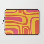 Palm Springs Mid Century Modern Abstract Pattern in Retro Bright Yellow, Hot Pink, and Orange-Red Laptop Sleeve Gallery Image 1