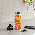 Palm Springs Mid Century Modern Abstract Pattern in Retro Bright Yellow, Hot Pink, and Orange-Red Water Bottle Gallery Image 4