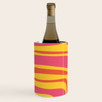 Palm Springs Mid Century Modern Abstract Pattern in Retro Bright Yellow, Hot Pink, and Orange-Red Wine Chiller Gallery Image 2