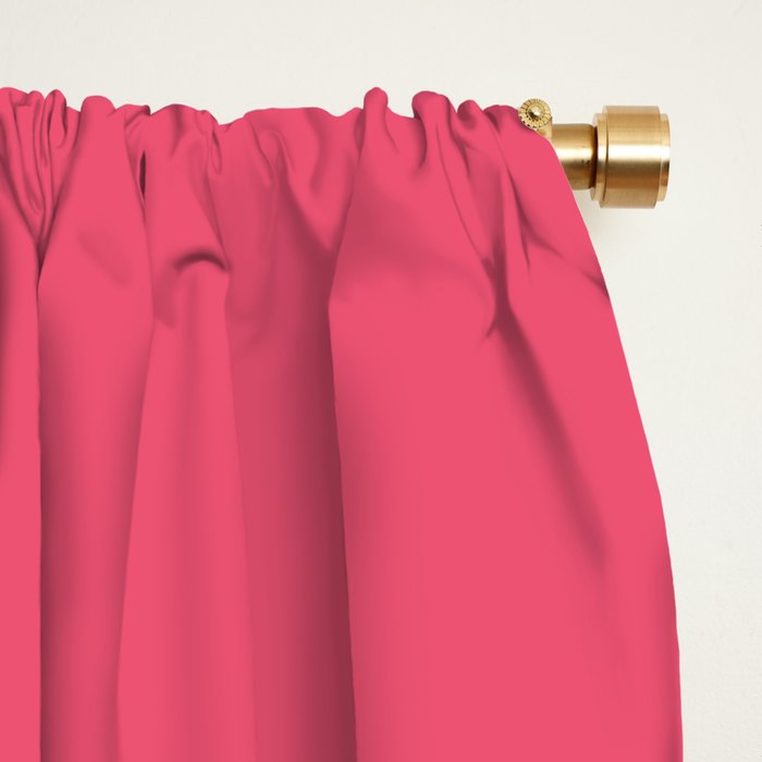 Palm Springs Mid Century Modern Abstract Pattern in Retro Bright Yellow, Hot Pink, and Orange-Red Window Curtain Gallery Image 2