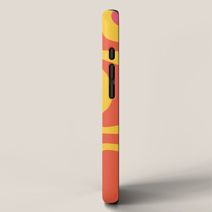 Palm Springs Mid Century Modern Abstract Pattern in Retro Bright Yellow, Hot Pink, and Orange-Red iPhone Case Gallery Image 2