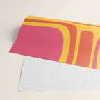 Palm Springs Mid Century Modern Abstract Pattern in Retro Bright Yellow, Hot Pink, and Orange-Red Wrapping Paper Gallery Image 2