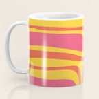 Palm Springs Mid Century Modern Abstract Pattern in Retro Bright Yellow, Hot Pink, and Orange-Red Coffee Mug Gallery Image 3