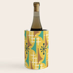 Mid Century Modern Atomic Wing Composition 55 Yellow Brown and Teal Wine Chiller Gallery Image 2