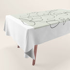 Botanical Line Art 1, Neutral Sage Green Minimalist Modern Art by Synplus Tablecloth Gallery Image 1