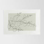 Botanical Line Art 1, Neutral Sage Green Minimalist Modern Art by Synplus Rug Gallery Image 2