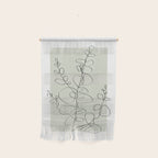 Botanical Line Art 1, Neutral Sage Green Minimalist Modern Art by Synplus Wall Hanging Gallery Image 1