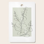 Botanical Line Art 1, Neutral Sage Green Minimalist Modern Art by Synplus Cutting Board Gallery Image 1