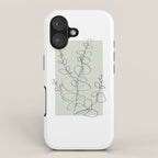 Botanical Line Art 1, Neutral Sage Green Minimalist Modern Art by Synplus iPhone Case Gallery Image 1