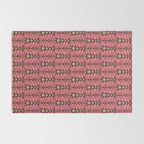 Pink and Brown Botanical Scalloped Art Deco Pattern Rug Gallery Image 2