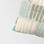 Forchetti Pattern Vintage Olive Green, Teal, Celadon Blue, and Cream Pillow Sham Gallery Image 4