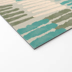 Forchetti Pattern Vintage Olive Green, Teal, Celadon Blue, and Cream Welcome Mat Gallery Image 2