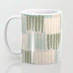 Forchetti Pattern Vintage Olive Green, Teal, Celadon Blue, and Cream Coffee Mug Gallery Image 3
