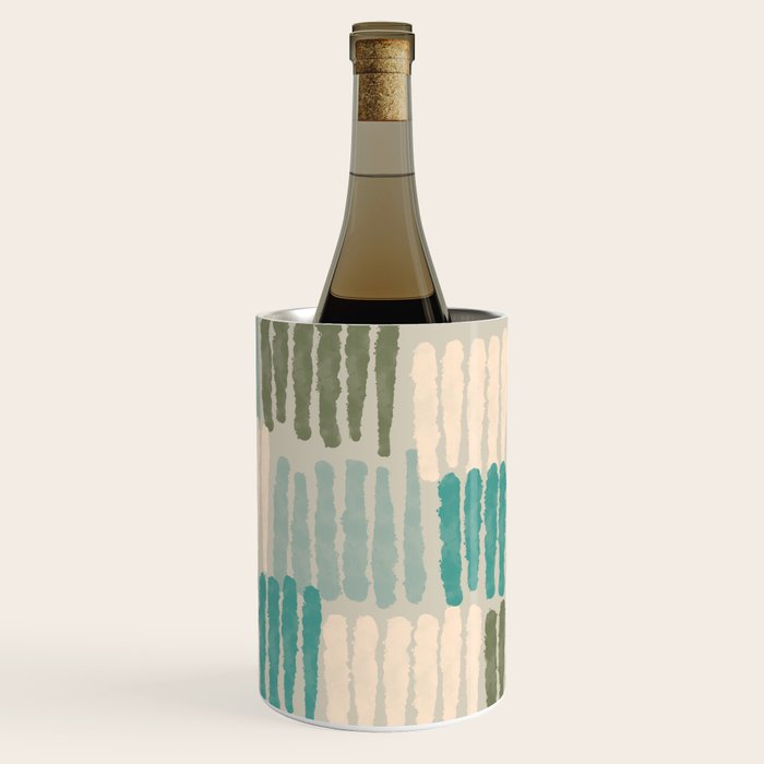 Forchetti Pattern Vintage Olive Green, Teal, Celadon Blue, and Cream Wine Chiller Gallery Image 3