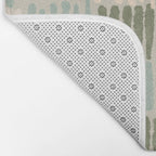 Forchetti Pattern Vintage Olive Green, Teal, Celadon Blue, and Cream Bath Mat Gallery Image 2