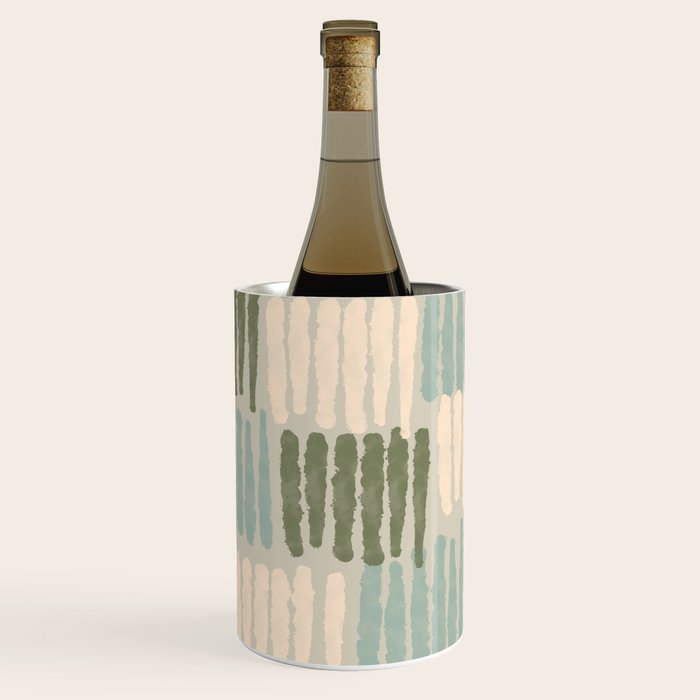 Forchetti Pattern Vintage Olive Green, Teal, Celadon Blue, and Cream Wine Chiller Gallery Image 2