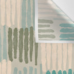 Forchetti Pattern Vintage Olive Green, Teal, Celadon Blue, and Cream Wall Tapestry Gallery Image 3