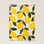 Mediterranean Summer Lemons Pattern Stationery Card Gallery Image 2