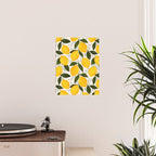 Mediterranean Summer Lemons Pattern Poster Gallery Image 2