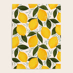 Mediterranean Summer Lemons Pattern Poster Gallery Image 4
