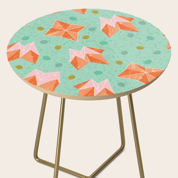 Origami Fortune Teller in Seafoam Green & Orange Side Table Gallery Image 2