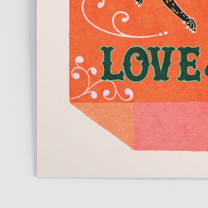 All is Fair in Love and War Vintage Matchbox Retro Orange Palette with Leopard Poster Gallery Image 3