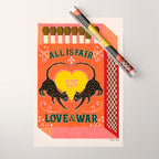 All is Fair in Love and War Vintage Matchbox Retro Orange Palette with Leopard Wrapping Paper Gallery Image 1