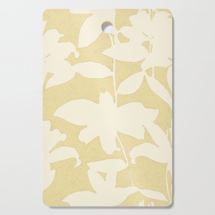 Minimalistic Beige Cut-Out Flowers Cutting Board Gallery Image 1