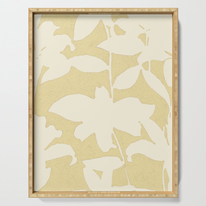 Minimalistic Beige Cut-Out Flowers Serving Tray Gallery Image 1
