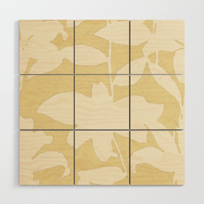 Minimalistic Beige Cut-Out Flowers Wood Wall Art Gallery Image 1