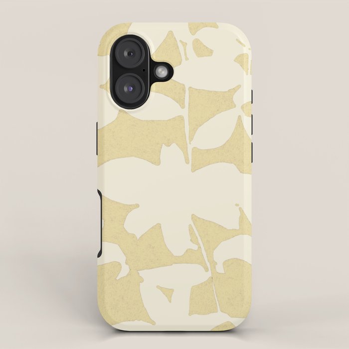Minimalistic Beige Cut-Out Flowers iPhone Case Gallery Image 1