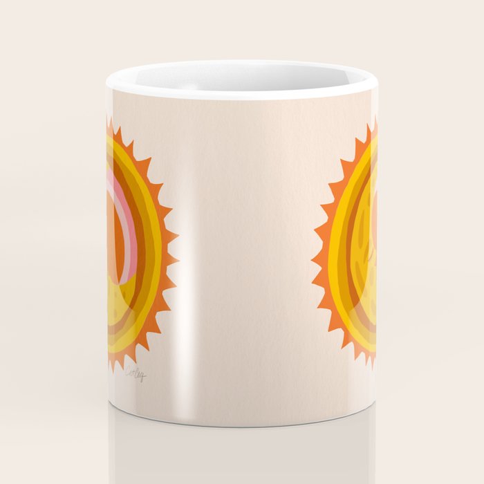 Moon Glow - Retro Ochre Coffee Mug Gallery Image 4